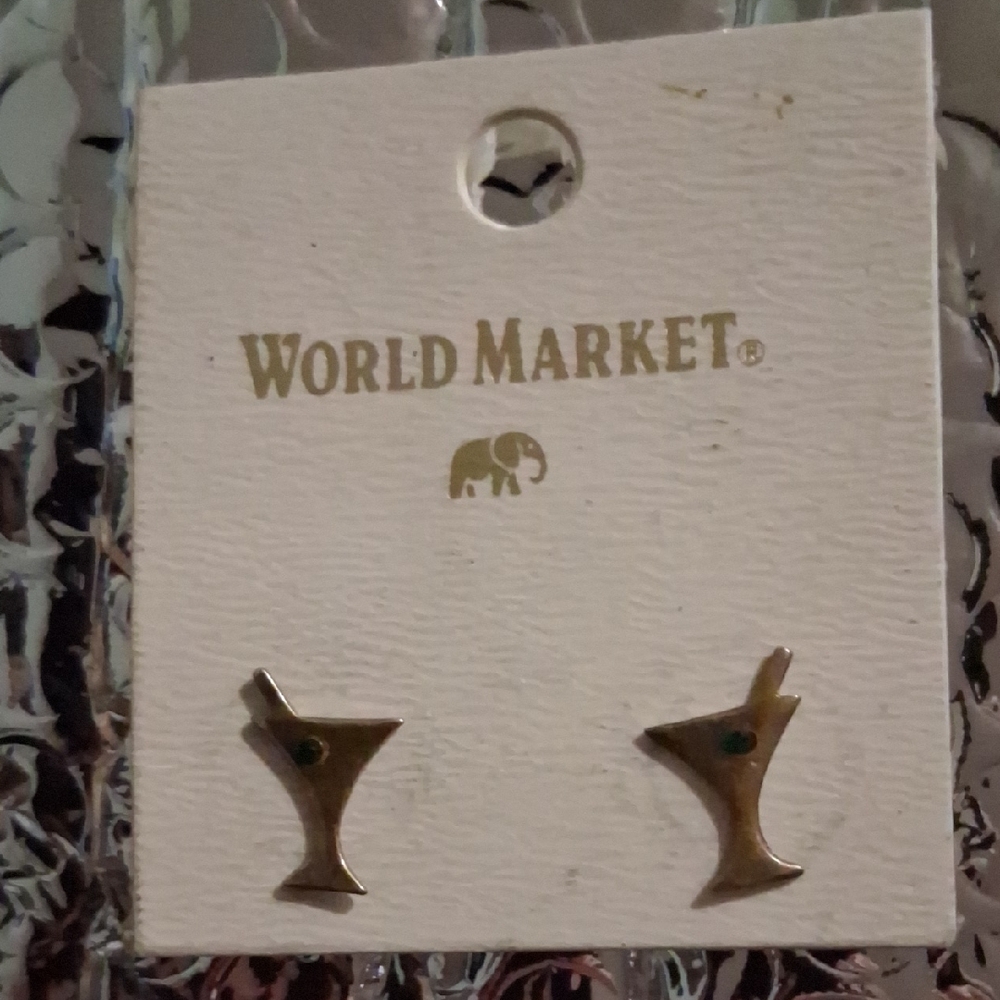 Cost Plus World Market Gold Cocktail Earrings